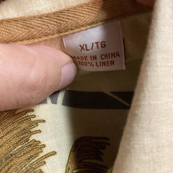 Tommy Bahama 100% Linen Camp Loop Collar Shirt Men's XL Hawaiian Palm Trees S/S - Picture 8 of 12